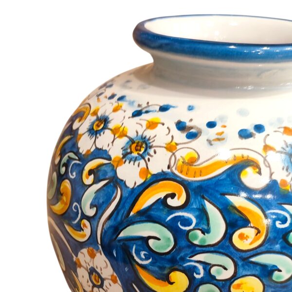 vaso palla blu 700 in ceramica di caltagirone tris