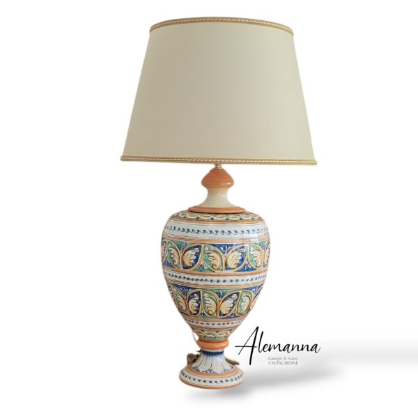 Lampada da tavolo in Ceramica di Caltagirone Arabesco alemanna